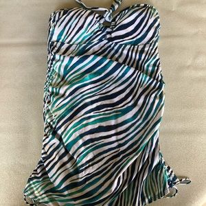 Jantzen Size 8 striped Green one-piece dress C16